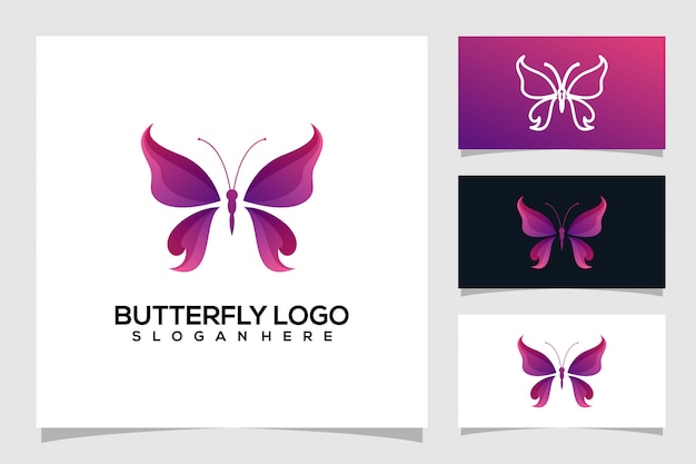 Vector logotipo de mariposa abstracta