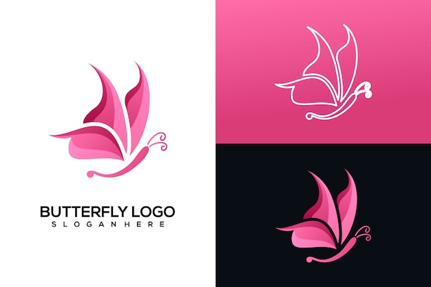 Logotipo de mariposa abstracta