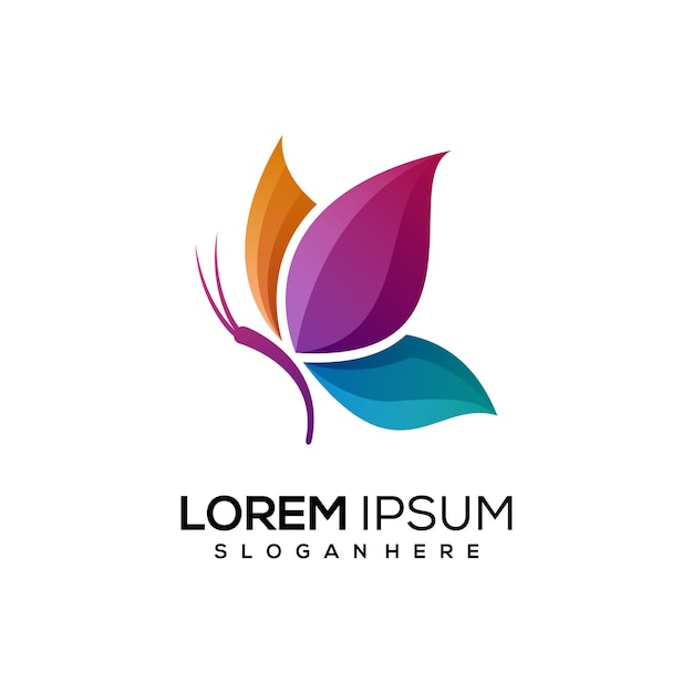 logotipo de mariposa abstracta