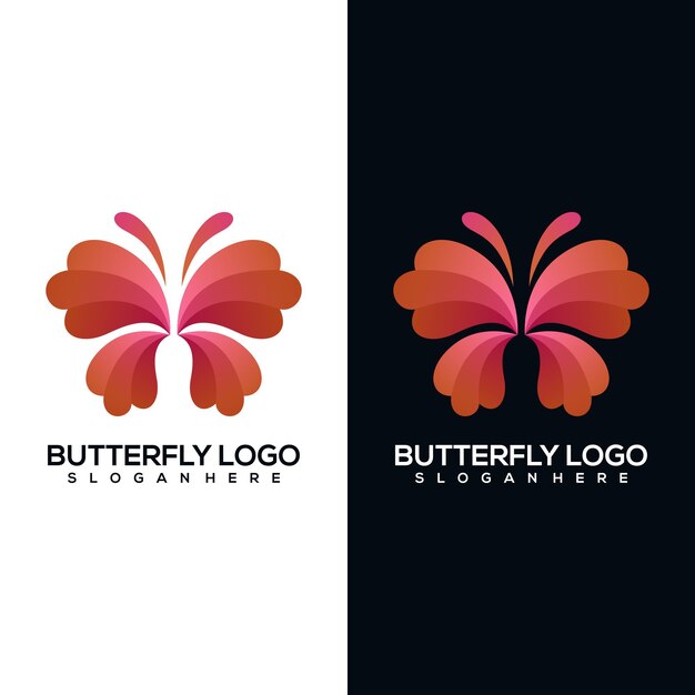 Logotipo de mariposa abstracta