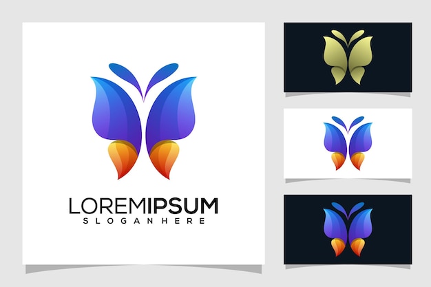 Logotipo de mariposa abstracta