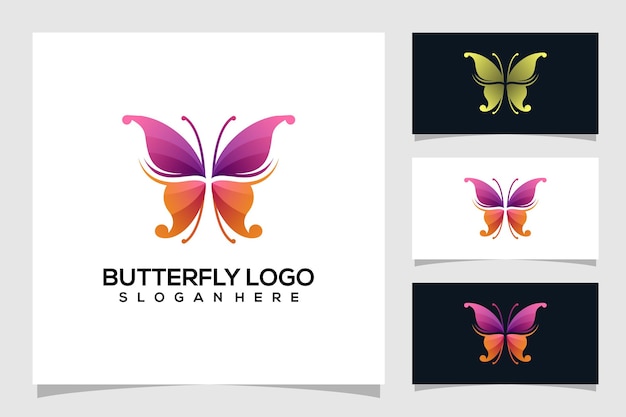 Logotipo de mariposa abstracta