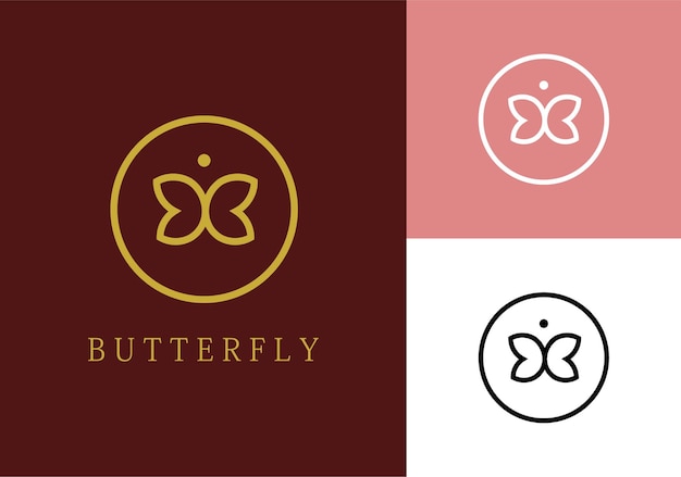 Logotipo de mariposa, adecuado para boutique, salón y spa.