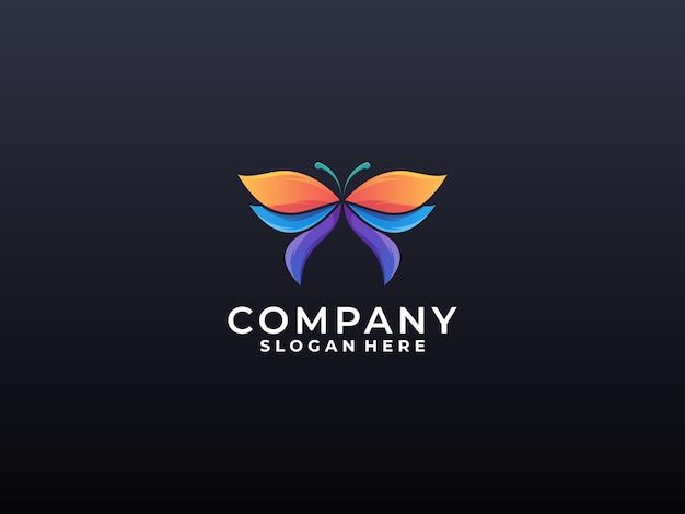 Logotipo de mariposa degradado colorido