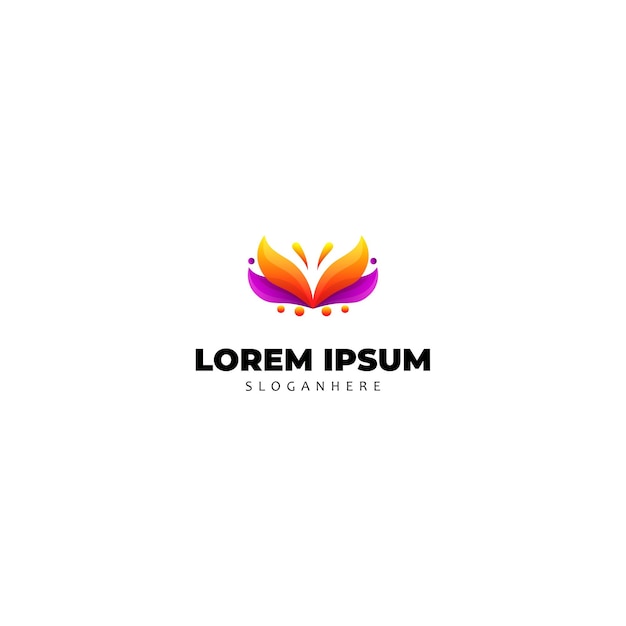 Logotipo de mariposa degradado moderno