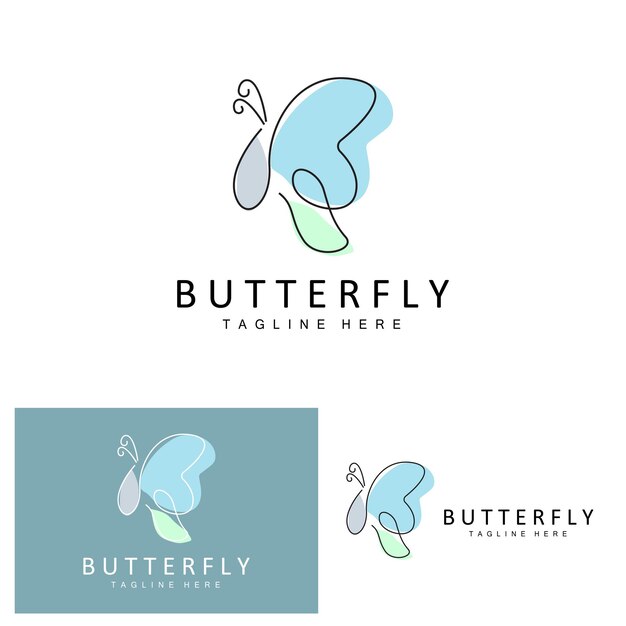 Logotipo de mariposa Diseño animal con hermosas alas Animales decorativos Marcas de productos