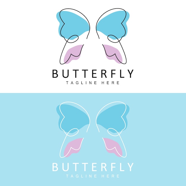 Logotipo de mariposa Diseño animal con hermosas alas Animales decorativos Marcas de productos