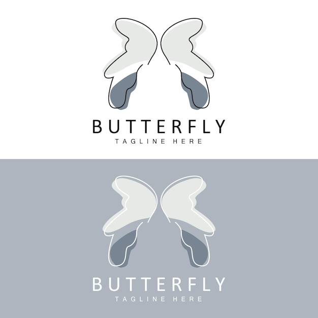 Logotipo de mariposa Diseño animal con hermosas alas Animales decorativos Marcas de productos