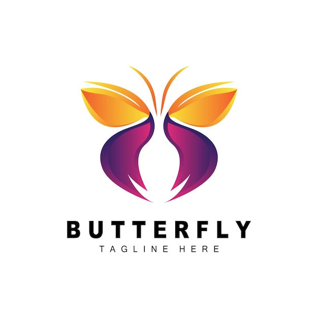 Logotipo de mariposa Diseño animal con hermosas alas Animales decorativos Marcas de productos