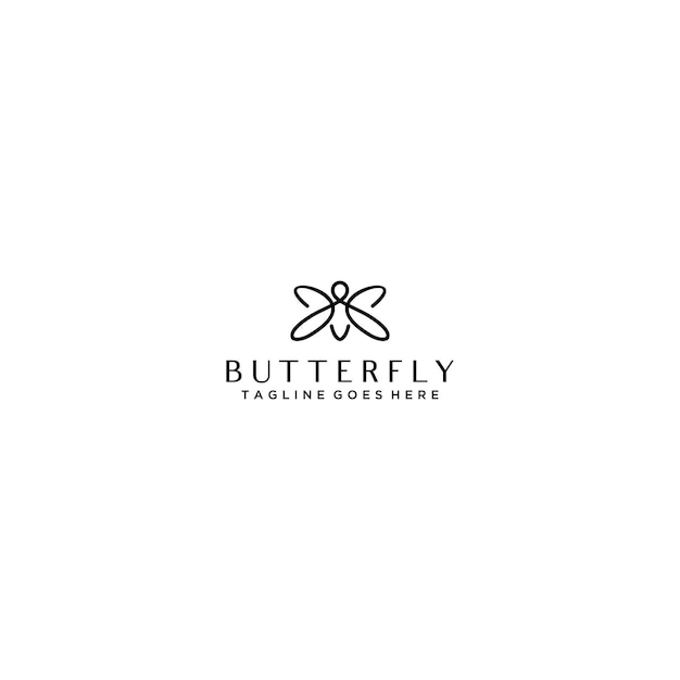 Logotipo de mariposa. Diseño de logotipo de línea de lujo. Logotipo de símbolo de mariposa premium universal.
