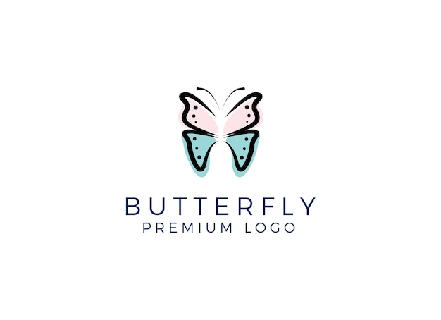 Logotipo de mariposa. Diseño de logotipo de línea de lujo. Logotipo de símbolo de mariposa premium universal.