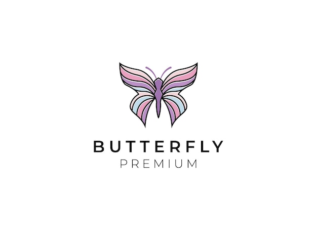 Logotipo de mariposa Diseño de logotipo de línea de lujo Logotipo de símbolo de mariposa premium universal