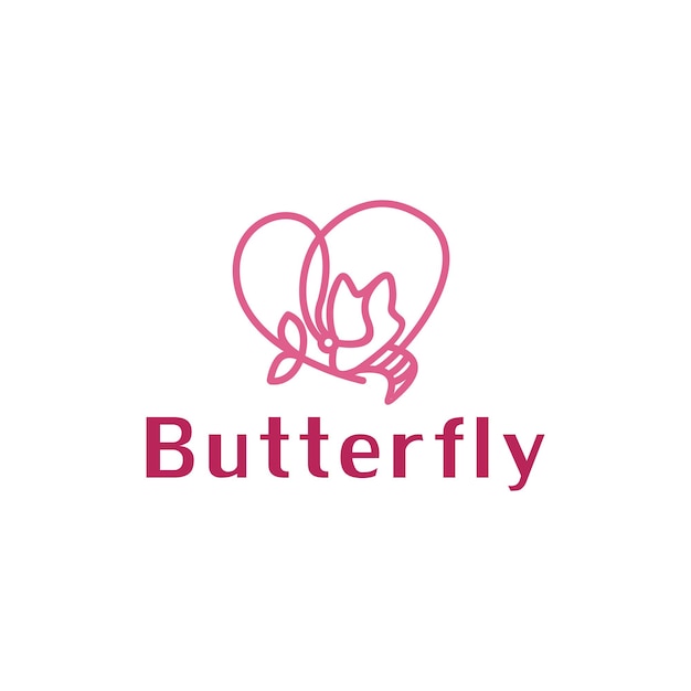Logotipo de mariposa. Diseño de logotipo de línea de lujo.