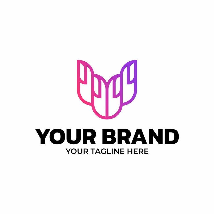 El logotipo de la mariposa con gradiente vibrante