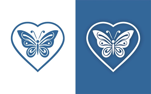 Logotipo de mariposa sencillo de fondo plano