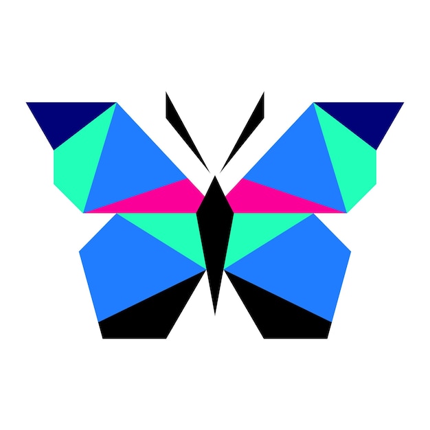 Logotipo de mariposa triangular Transformación a negocio digital Ilustración vectorial