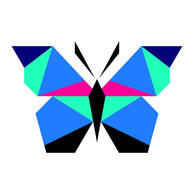 Logotipo de mariposa triangular Transformación a negocio digital Ilustración vectorial