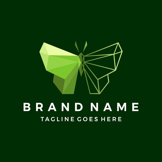 Logotipo de mariposa triangular. Transfórmate a un negocio digital. ilustración vectorial