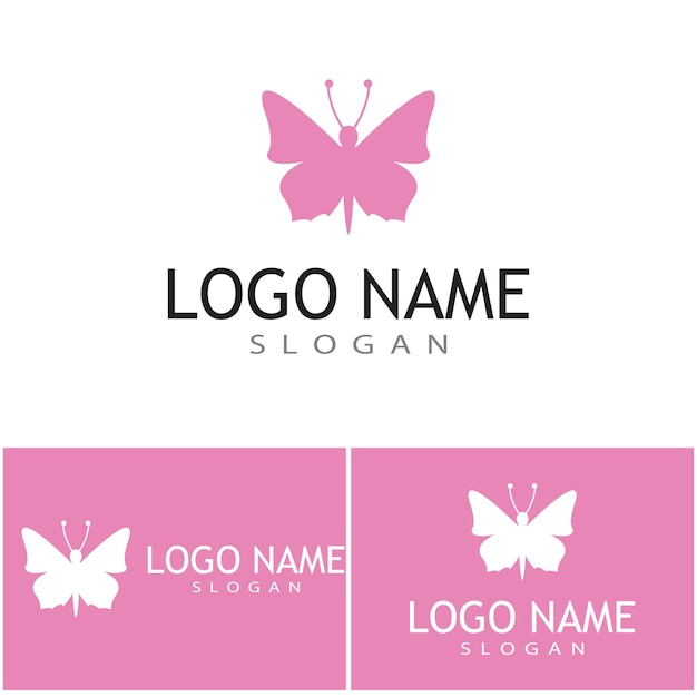 Logotipo de mariposa voladora de belleza con estilo monoline de arte de línea minimalista simple