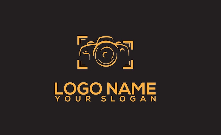 Logotipo de marketing de cámara vectorial libre
