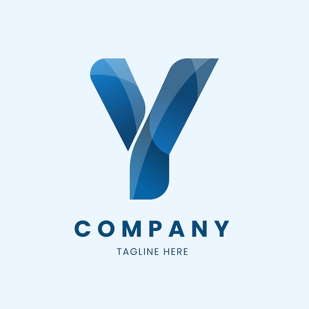 Logotipo de marketing comercial de letra Y degradado