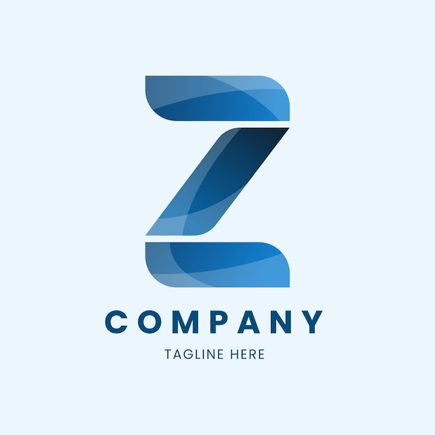 Logotipo de marketing empresarial con letra Z degradada