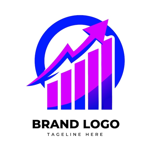Logotipo de marketing innovador con elementos de gradiente para una identidad de marca única