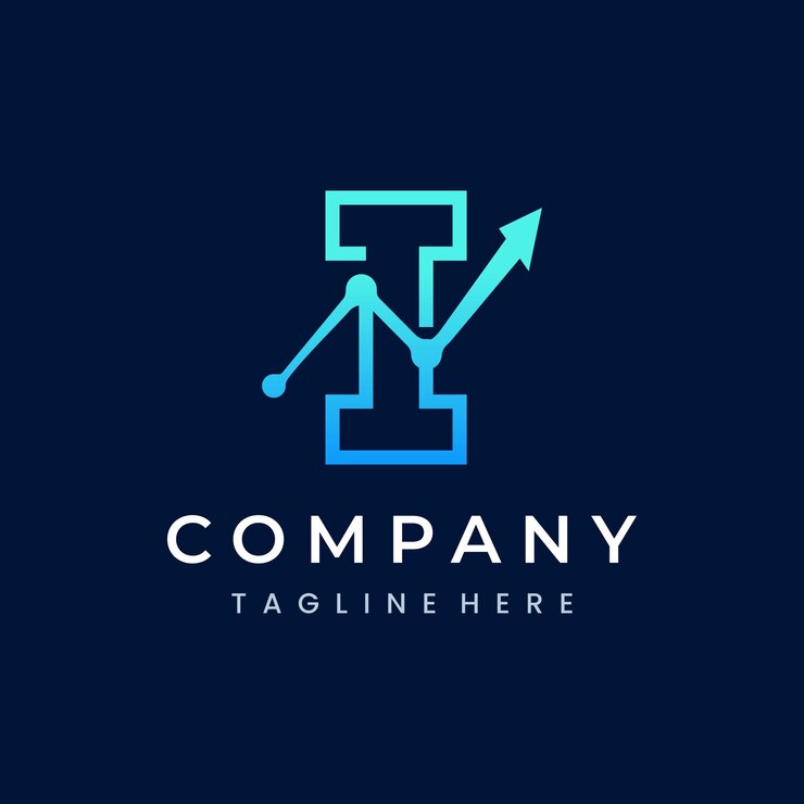 Vector logotipo de marketing de inversión comercial de la letra i
