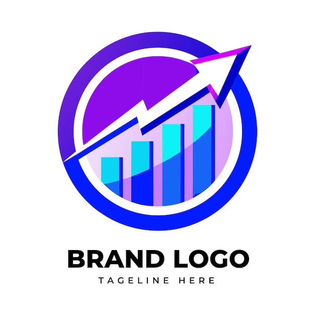 Logotipo de marketing orientado al crecimiento con diseño gradiente para la marca corporativa