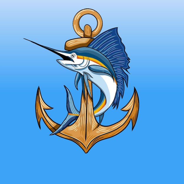 Vector el logotipo de marlin anchor vector.