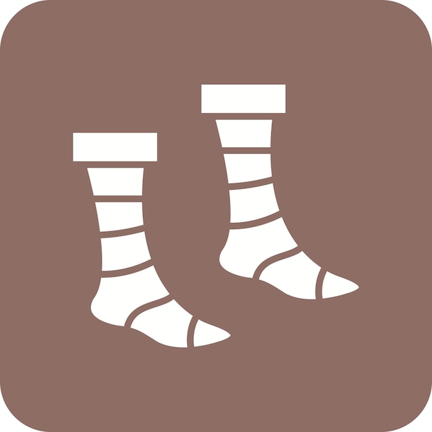 un logotipo marrón y blanco con calcetines y calcetines