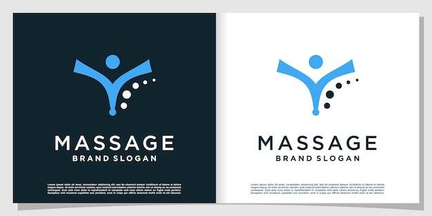 Logotipo de masaje con elemento creativo Premium Vector parte 1