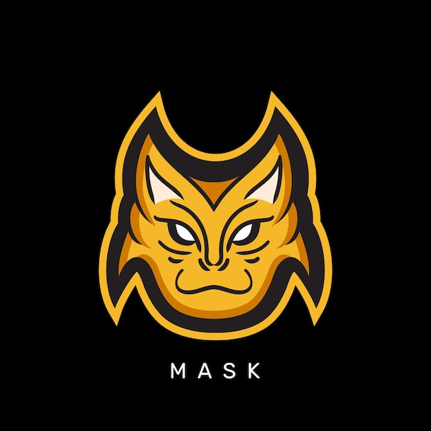 El logotipo de la máscara inspirado en la cabeza del gato es perfecto para los equipos de esports