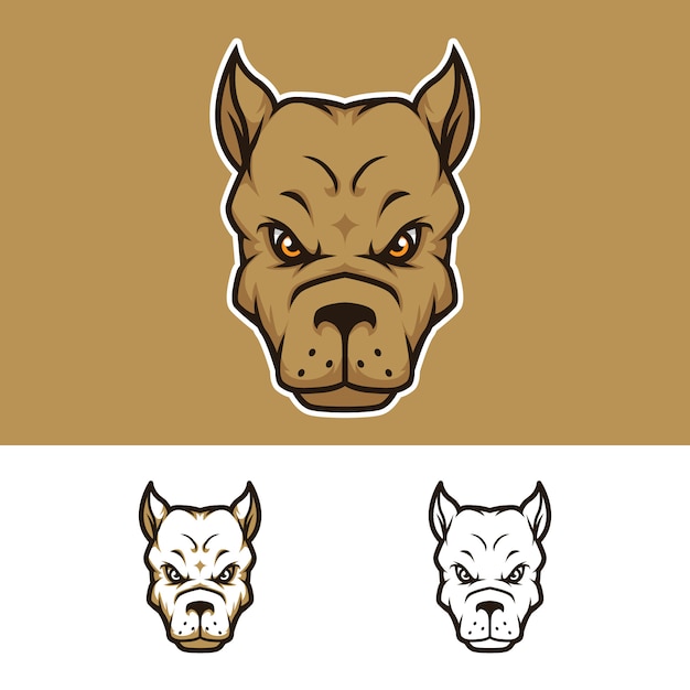 Logotipo de la mascota de Angry Dog Head