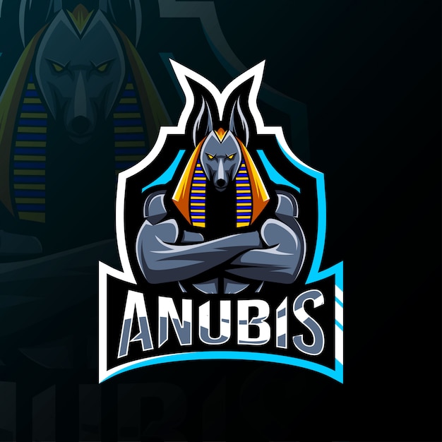 Logotipo de la mascota de anubis esport