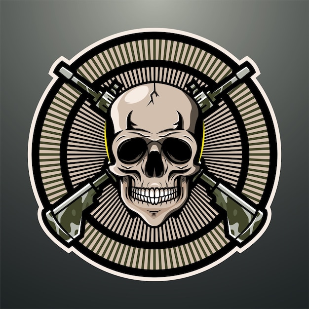 Logotipo de la mascota del artillero del cráneo