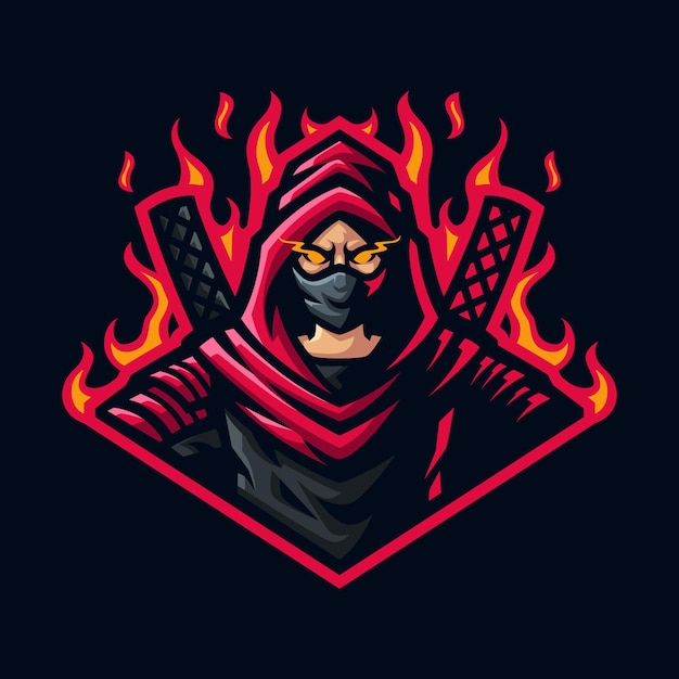 Logotipo de la mascota del asesino para juegos twitch streamer juegos esports youtube facebook