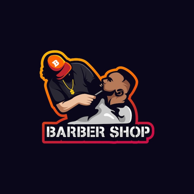 Logotipo de la mascota de la barbería