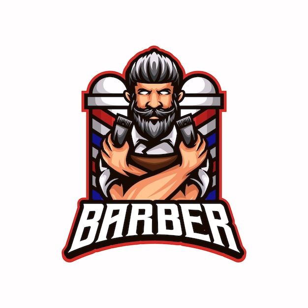 El logotipo de la mascota del barbero