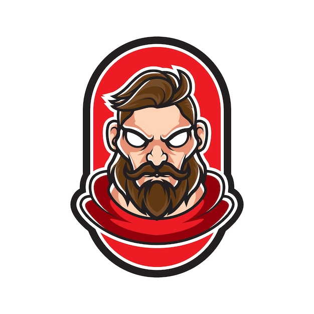 Logotipo de mascota barbershop e sport