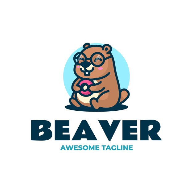 El logotipo de la mascota de Beaver Simple