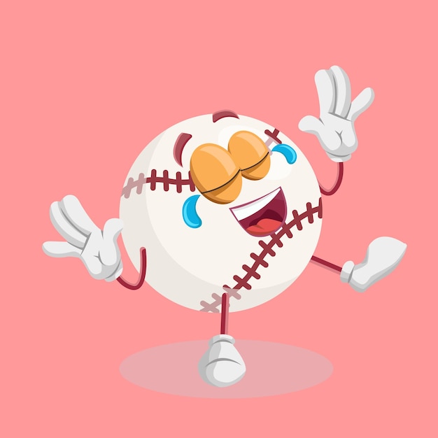 El logotipo de la mascota del béisbol posando feliz
