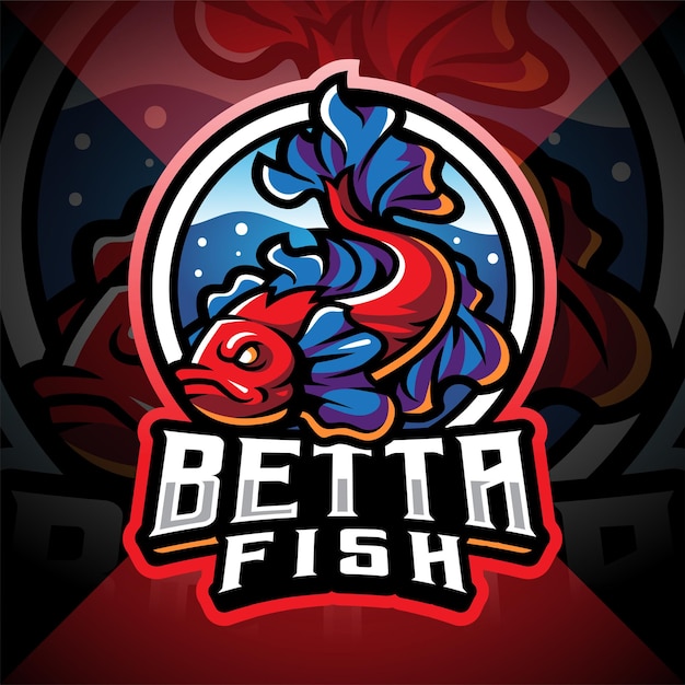 Logotipo de la mascota de betta fish esport