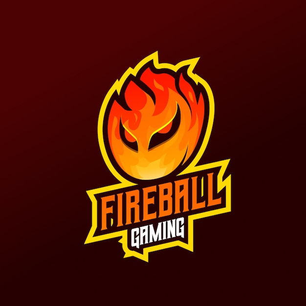 Logotipo de la mascota de la bola de fuego