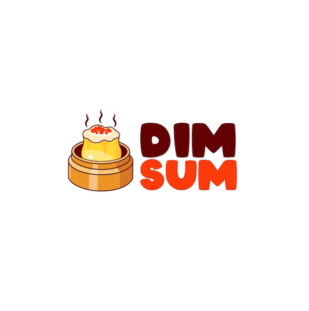 Logotipo de mascota de bola de masa china de dim sum