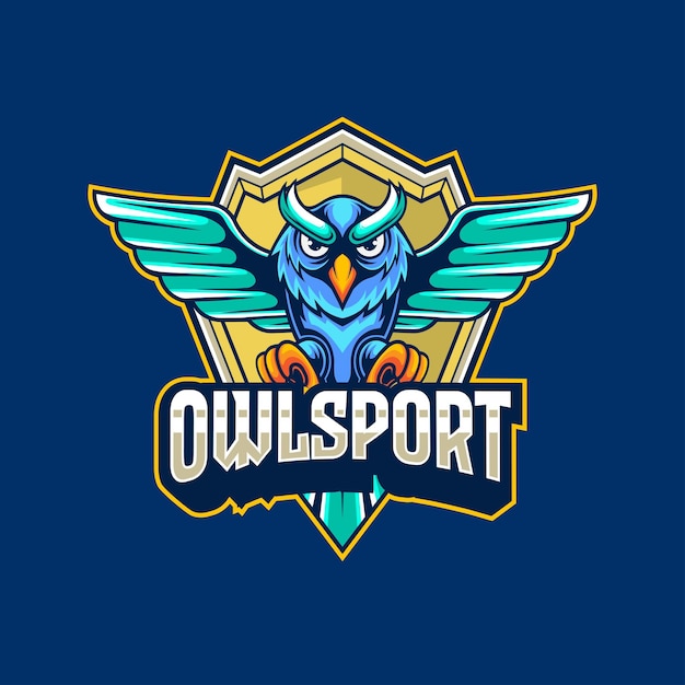 Vector logotipo de mascota de búho vectorial para deporte y esport aislado