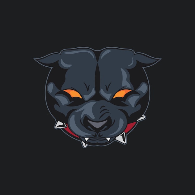 El logotipo de la mascota del bulldog espeluznante