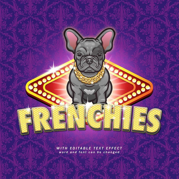 Vector logotipo de la mascota del bulldog francés