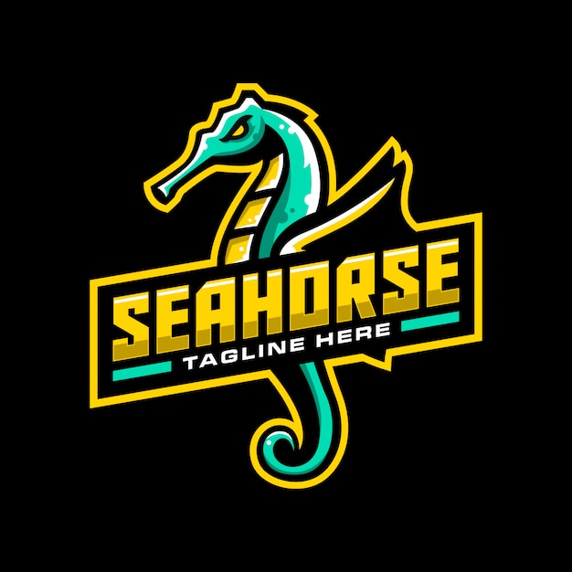 Logotipo de la mascota de caballito de mar