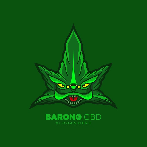 Vector logotipo de la mascota de la cabeza de barong